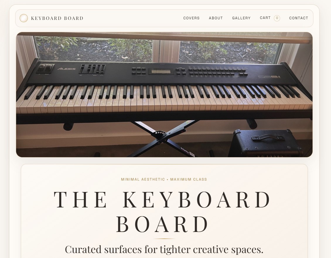 The Keyboard Board homepage preview